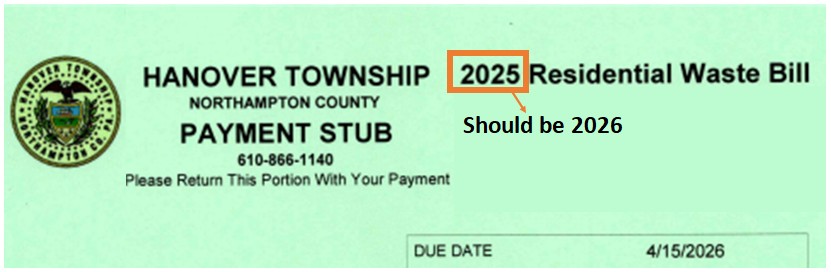 Township Notice – Residential Waste Bill