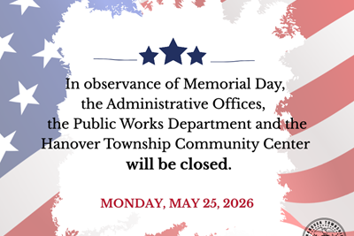 Memorial Day: Administrative Office & Public Works Department Closed