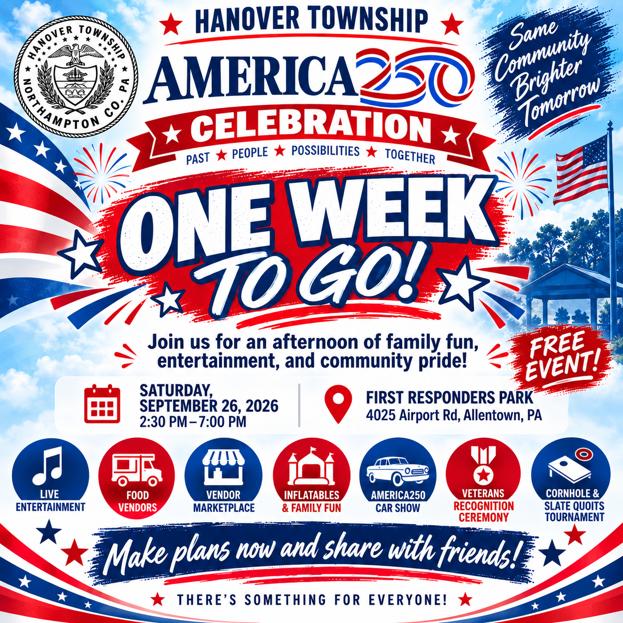 One Week to Go: Hanover Township’s America250 Celebration!